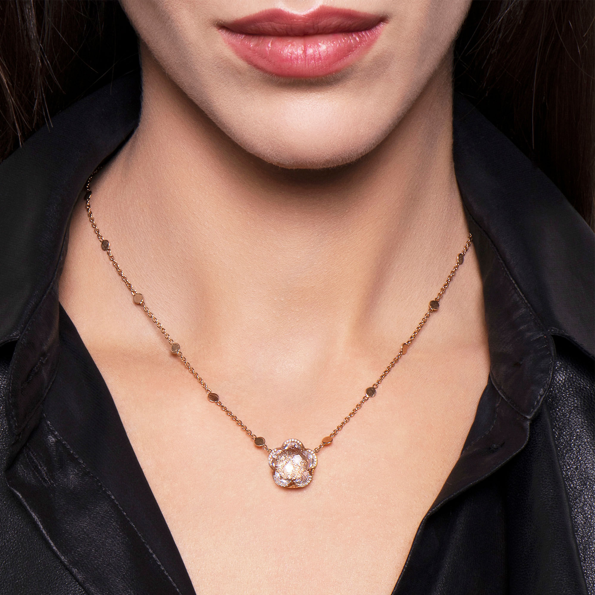 Rose stone necklace cheap